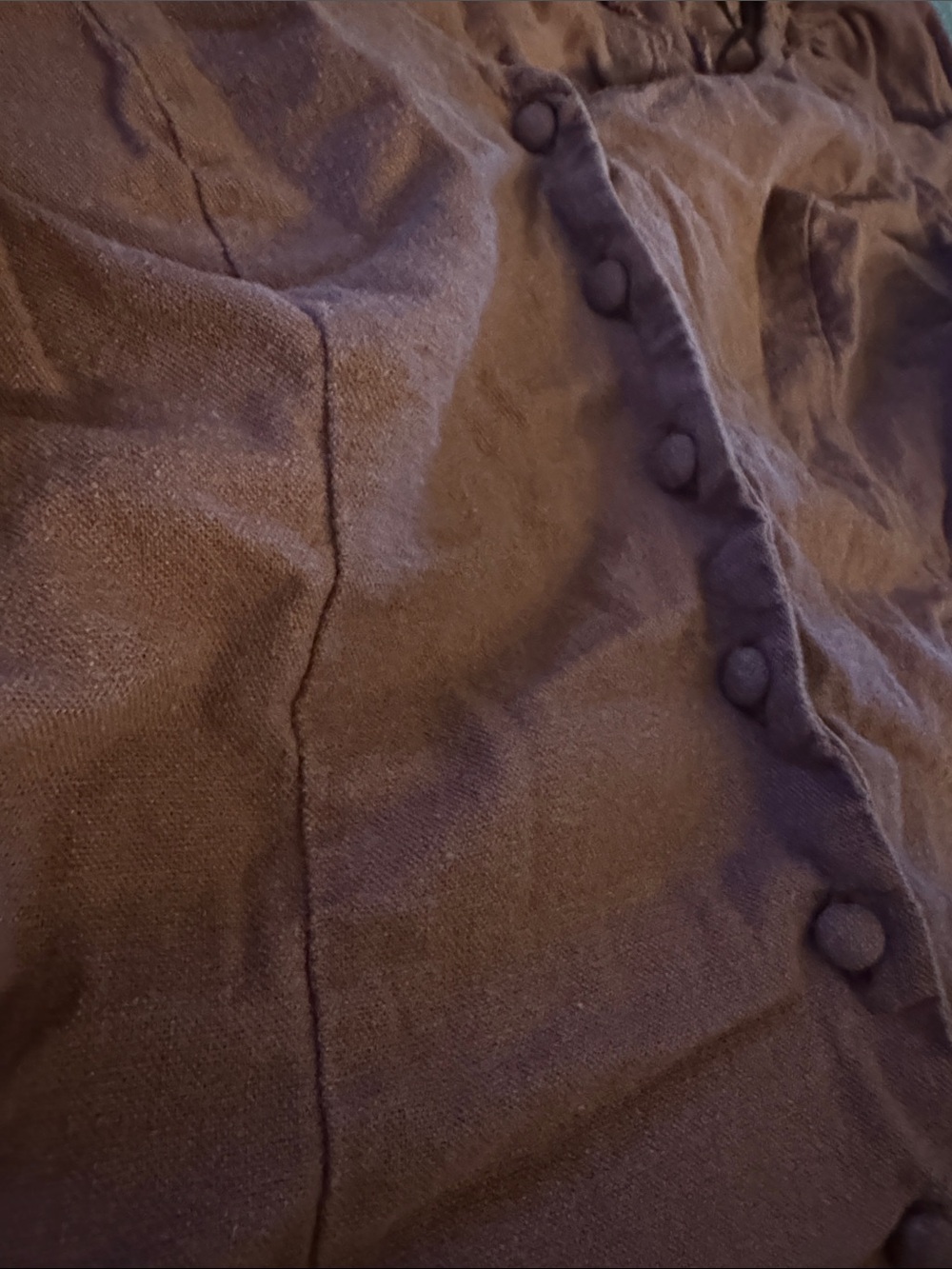 Express Rust Button-Front Off-Shoulder Crop Top - Picture 2 of 6